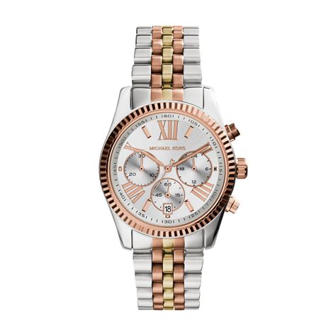 michael kors dames bicolor horloge|Michael Kors leather watches.